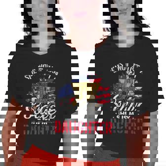 She Is Not Just A Soldier She Is My Daughter Veteran Dad Mom Old Women T-shirt | Mazezy