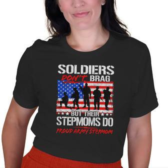 Soldiers Dont Brag Proud Army Stepmom Military Old Women T-shirt | Mazezy