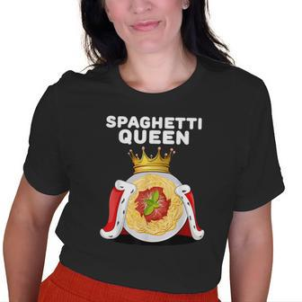Spaghetti Queen Womens Pasta Lover Girls Spaghetti Old Women T-shirt | Mazezy CA