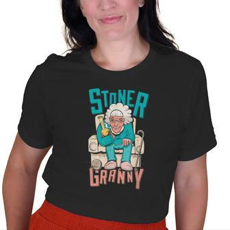Stoner Granny Marijuana Smoking Grandma Old Women T-shirt | Mazezy