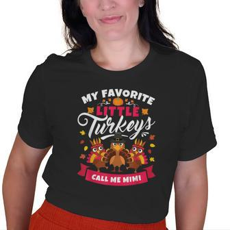 Thanksgiving Mimi Grandma Little Turkeys Old Women T-shirt | Mazezy