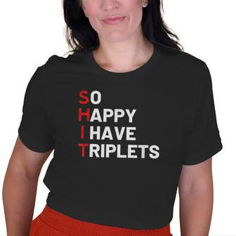 Triplet Mom Of Triplets Triplet Mama Triplet Dad Old Women T-shirt | Mazezy