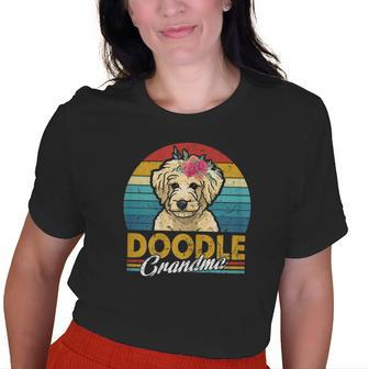 Vintage Doodle Grandma Costume Cute Dog Mom Puppy Old Women T-shirt | Mazezy