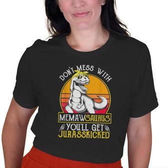 Vintage Jurasskicked Memaw Saurus Dino Grandma Old Women T-shirt | Mazezy