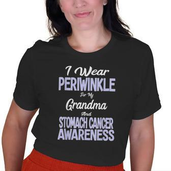 I Wear Periwinkle For Grandma Stomach Cancer Awareness Old Women T-shirt | Mazezy