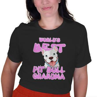 Worlds Best Pit Bull Grandma Dog Owner Pitbull Mom Old Women T-shirt | Mazezy