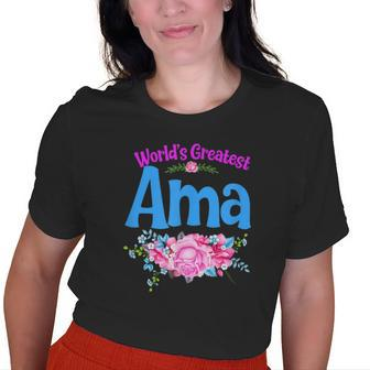 Worlds Greatest Ama Grandma Old Women T-shirt | Mazezy