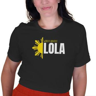 Worlds Greatest Lola Filipino Grandma Sun Philippines Old Women T-shirt | Mazezy