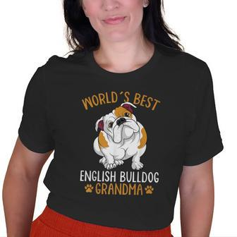 World´S Best English Bulldog Grandma Dog Owner Women Old Women T-shirt | Mazezy