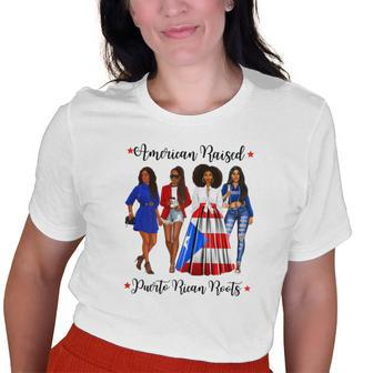 Afro Latina American Raised Puerto Rican Roots Rico Womens Old Women T-shirt | Mazezy