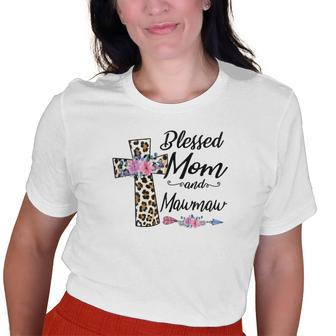 Blessed To Be Called Mom And Mawmaw Floral Old Women T-shirt | Mazezy