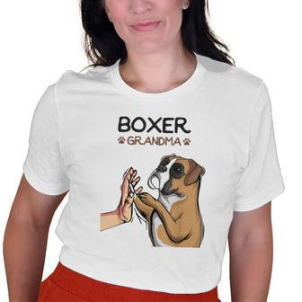 Boxer Dog Grandma Women Old Women T-shirt | Mazezy