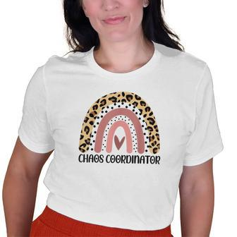 Chaos Coordinator Cheetah Print Leopard Boho Rainbow Womens Old Women T-shirt | Mazezy