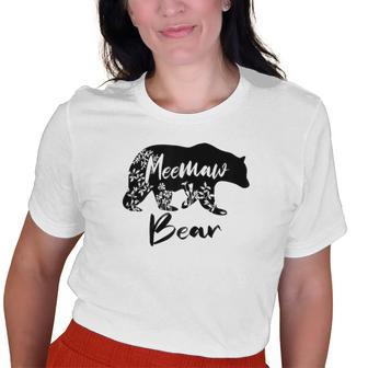 Cute Floral Meemaw Bear For Mom Old Women T-shirt | Mazezy