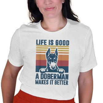 Doberman Gifts For Men Women Doberman Dog Dad Mom Old Women T-shirt Graphic Print Casual Unisex Tee