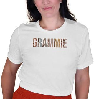 Grammie Leopard Print Mom Cute Grandma Old Women T-shirt | Mazezy