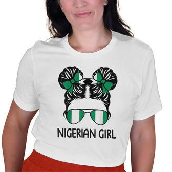 Nigerian Girl Messy Hair Nigeria Pride Patriotic Womens Kids Old Women T-shirt | Mazezy UK
