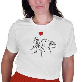 Rabbit Love Bunny For Girls Womens Old Women T-shirt | Mazezy