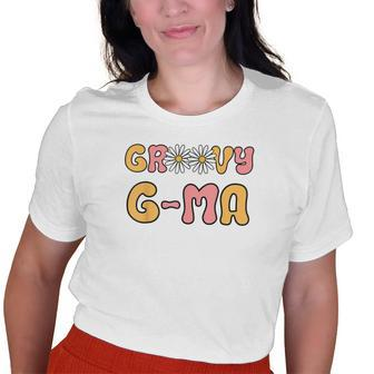 Retro Groovy Gma Grandma Hippie Family Matching Old Women T-shirt | Mazezy