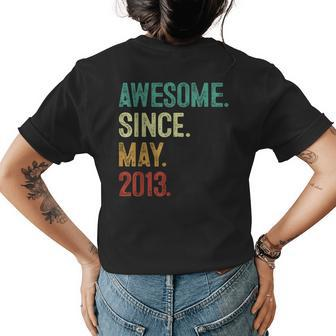 10 Years Old Awesome Since May 2013 10Th Birthday Womens Back Print T-shirt - Seseable