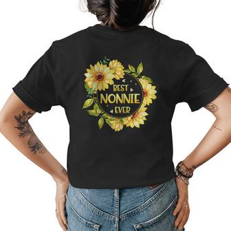 Best Nonnie Ever Sunflowers Happy Nonnie Mothers Day Gift Gift For Womens Womens Back Print T-shirt