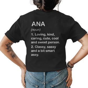 Ana Definition Personalized Custom Name Loving Kind Womens Back Print T-shirt - Seseable