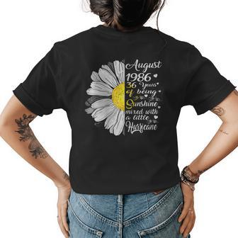 August Girls 1986 Birthday 36 Years Old Made In 1986 Women's T-shirt Back Print | Mazezy
