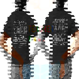 Battery Lifes Of A Teacher Monday Friday Womens Back Print T-shirt | Mazezy