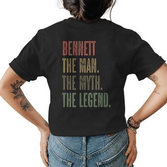 Bennett The Man The Myth The Legend | Funny Men Boys Name Womens Back Print T-shirt - Seseable