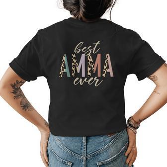 Best Amma Ever Gifts Leopard Print Mothers Day Womens Back Print T-shirt - Seseable