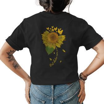 Best Chicken Mom Ever Cute Chicken Sunflower Gift For Women Womens Back Print T-shirt - Seseable