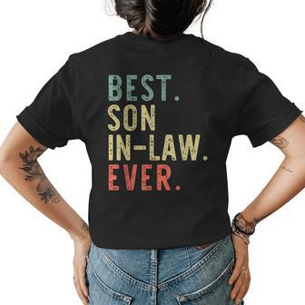 Best Soninlaw Ever Cool Funny Vintage Gift Christmas Womens Back Print T-shirt - Seseable