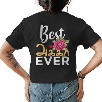 Best Tamil Sister Ever Tamil Akka Elder Sister Design Womens Back Print T-shirt - Seseable