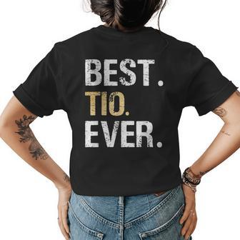 Best Tio Ever Spanish Latin Mexican Gift From Niece Nephew Womens Back Print T-shirt - Seseable