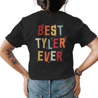 Best Tyler Ever Popular Retro Birth Names Tyler Costume Womens Back Print T-shirt - Seseable