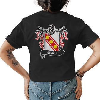 Bishop Coat Of Arms Surname Last Name Family Crest Womens Back Print T-shirt - Seseable