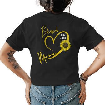 Blessed To Be Called Mama Cute Sunflower Mom Women's T-shirt Back Print | Mazezy