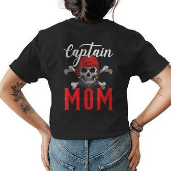 Captain Mom Best Mommy Ever Mama Pirate Lover Womens Back Print T-shirt - Seseable