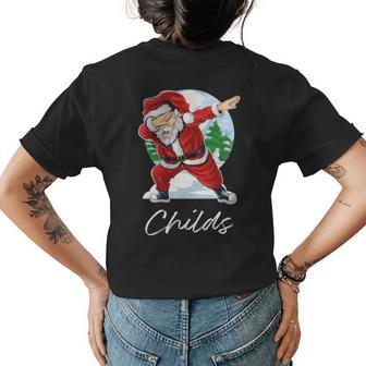 Childs Name Gift Santa Childs Womens Back Print T-shirt - Seseable