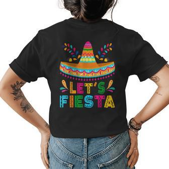 Cinco De Mayo Lets Fiesta Mexican Party Cinco De Mayo Party Women's Crewneck Short Sleeve Back Print T-shirt - Thegiftio UK