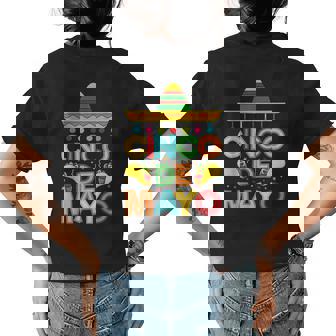 Cinco De Mayo Sombrero Mexican Fiesta 5 De Mayo Viva Mexico Women's Crewneck Short Sleeve Back Print T-shirt - Thegiftio