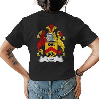 Cook Coat Of Arms Family Crest Womens Back Print T-shirt - Seseable