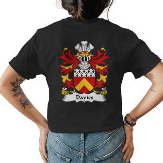 Davies Coat Of Arms Family Crest Womens Back Print T-shirt - Seseable