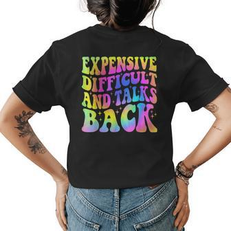 Expensive Difficult And Talks Back Mothers Day Mom Life Women's Crewneck Short Sleeve Back Print T-shirt - Thegiftio UK