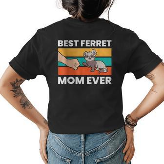 Ferret Mama Best Ferret Mom Ever Animal Funny Ferret Womens Back Print T-shirt - Seseable