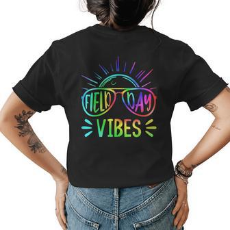 Field Day Vibes 2023 Teacher Kids Groovy Tie Dye Hippie Womens Back Print T-shirt | Mazezy
