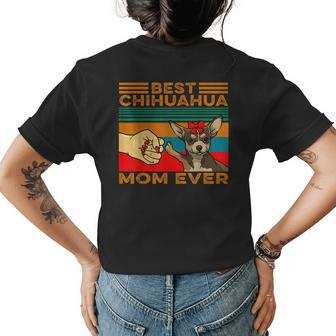 Fist Bump Best Chihuahua Mom Ever Womens Back Print T-shirt - Seseable