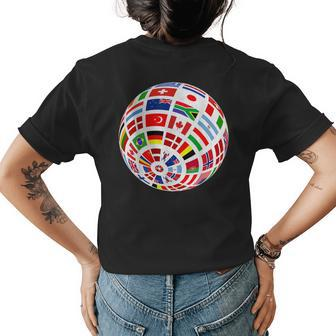 Flags Of Countries Of The World International World Flags Women's Crewneck Short Sleeve Back Print T-shirt - Thegiftio UK