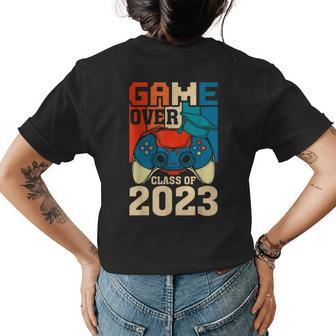 Game Over Class Of 2023 Students Funny Graduation Women's Crewneck Short Sleeve Back Print T-shirt - Thegiftio UK