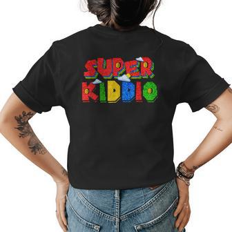 Gamer Super Kiddio Funny Gamer Outfits Funny Gift For Kiddio Women's Crewneck Short Sleeve Back Print T-shirt - Thegiftio UK
